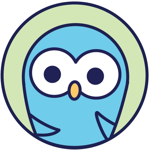 Blue owl avatar in a green circle