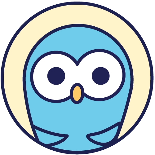Owl avatar in a yellow circle